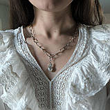 Срібне кольє Proba з натуральними перлами барочним, вага виробу 23,4 г (2185000) 500 розмір, фото 8