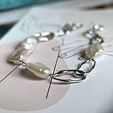 Срібний браслет Proba з натуральними перлами барочним, вага виробу 9,37 г (2185017) 1720 розмір, фото 6