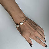 Срібний браслет Proba з натуральними перлами барочним, вага виробу 9,37 г (2185017) 1720 розмір, фото 7