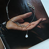 Срібне кольє Proba з натуральними перлами барочним, вага виробу 9,93 г (2185086) 450500 розмір, фото 6