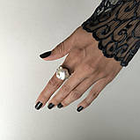 Срібне кільце Proba з натуральними перлами барочним, вага виробу 6,38 г (2185161) 19 розмір, фото 7