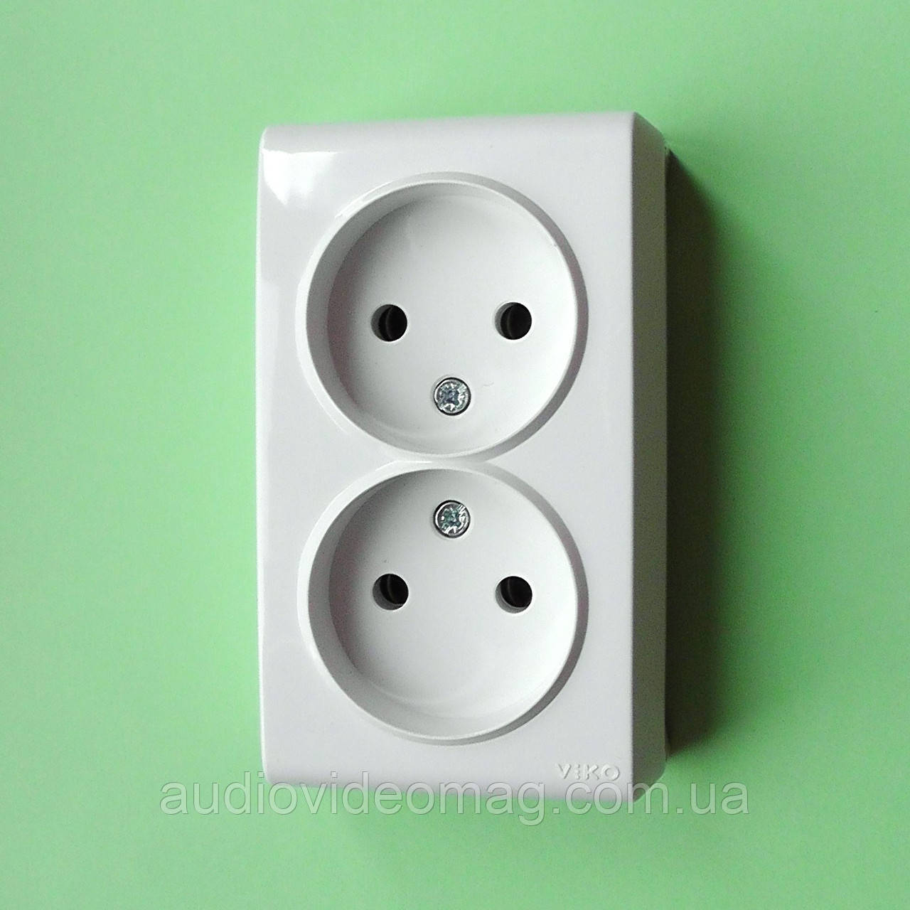 Розетка подвійна Vi-KO Carmen біла, накладна, фото 1