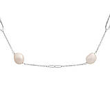 Срібне кольє Proba з натуральними перлами барочним, вага виробу 20,37 г (2185185) 750 розмір, фото 2