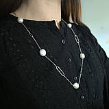 Срібне кольє Proba з натуральними перлами барочним, вага виробу 20,37 г (2185185) 750 розмір, фото 9