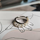 Срібне кільце Proba з натуральними перлами барочним, вага виробу 4,7 г (2185222) 18.5 розмір, фото 4