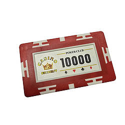 Фішка для покеру прямокутна, номінал 10.000, шт