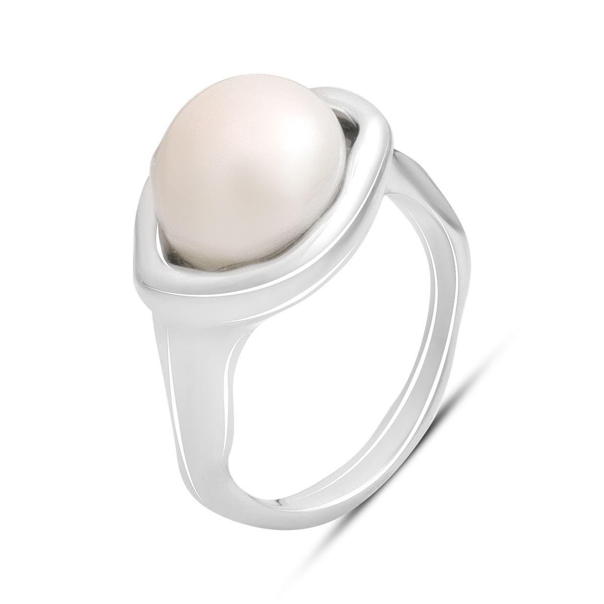 Срібне кільце Proba з натуральними перлами барочним, вага виробу 8,87 г (2185277) 18.5 розмір, фото 1