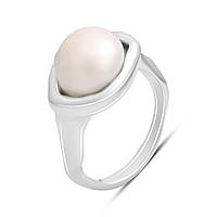 Срібне кільце Proba з натуральними перлами барочним, вага виробу 8,87 г (2185277) 18.5 розмір