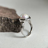 Срібне кільце Proba з натуральними перлами барочним, вага виробу 8,87 г (2185277) 18.5 розмір, фото 2