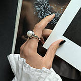 Срібне кільце Proba з натуральними перлами барочним, вага виробу 8,87 г (2185277) 18.5 розмір, фото 7