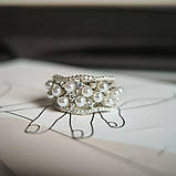 Срібне кільце Proba з натуральними перлами 2.5ct, вага виробу 5,1 г (2185567) 19 розмір, фото 6