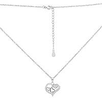 Срібне кольє Proba з натуральними фіанітами, перламутром, вага виробу 2,61 г (2185581) 400450 розмір