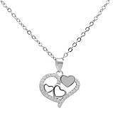 Срібне кольє Proba з натуральними фіанітами, перламутром, вага виробу 2,61 г (2185581) 400450 розмір, фото 2