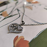 Срібне кольє Proba з натуральними фіанітами, перламутром, вага виробу 2,61 г (2185581) 400450 розмір, фото 3