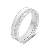 Срібне кільце Proba з фіанітами, ємалю, вага виробу 2,55 г (2185598) 18 розмір