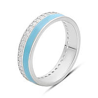 Срібне кільце Proba з фіанітами, ємалю, вага виробу 2,57 г (60002232) 18 розмір