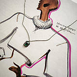 Срібне кольє Proba з фіанітами, ємалю, вага виробу 2,1 г (60002240) 400450 розмір, фото 6