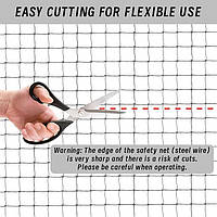 Сітка для котів PiuPet® 4×3 м, чорна, армована, для балкону та вікна, з кріпленнями