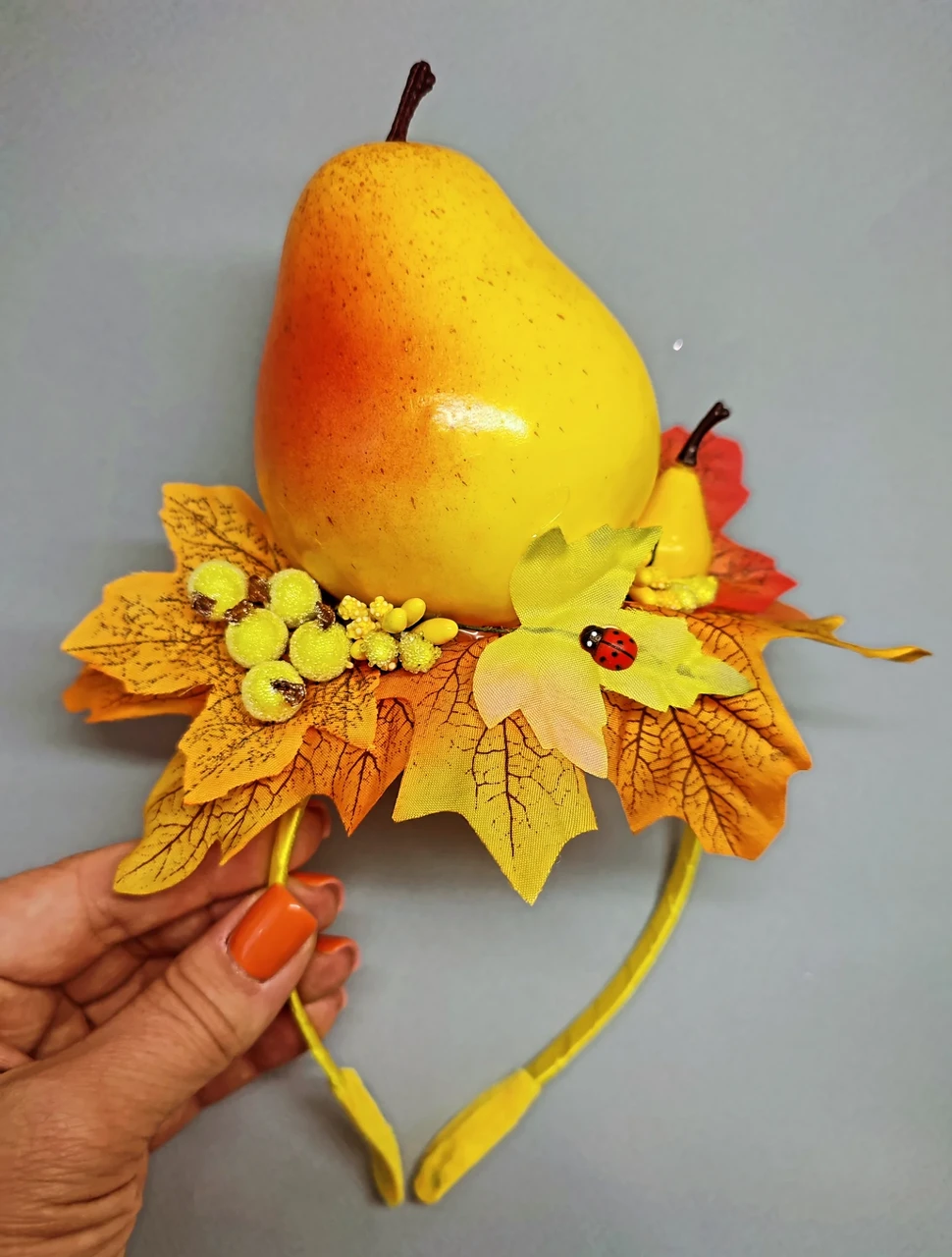 Обруч Груша Грушка Груши Ободок Грушки Обідок з грушей Осінній обруч костюм Груші Груша з грушами, фото 1