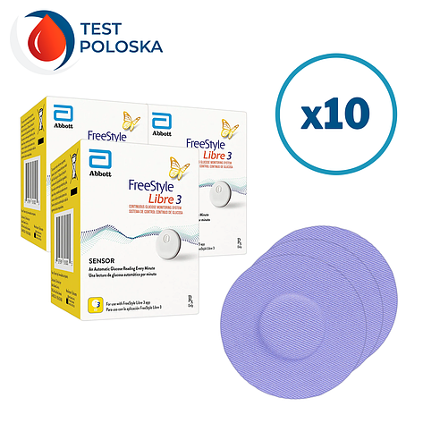 Сенсор FreeStyle Libre 3 (Фристайл Либре 3) 10 уп. и 10 цветных тейпов в комплекте, фото 1