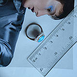 Срібне кільце Proba з бірюзою, фіанітами, вага виробу 4,42 г (60002271) 18 розмір, фото 4