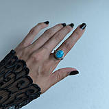 Срібне кільце Proba з бірюзою, фіанітами, вага виробу 4,42 г (60002271) 18 розмір, фото 6