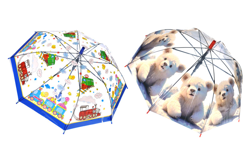 Дитяча парасоля-тростина прозора для хлопчиків на 4-7 років 68 см MR16D/MR777