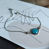 Срібний браслет Proba з бірюзою, фіанітами, вага виробу 2,76 г (60002288) 1720 розмір, фото 5