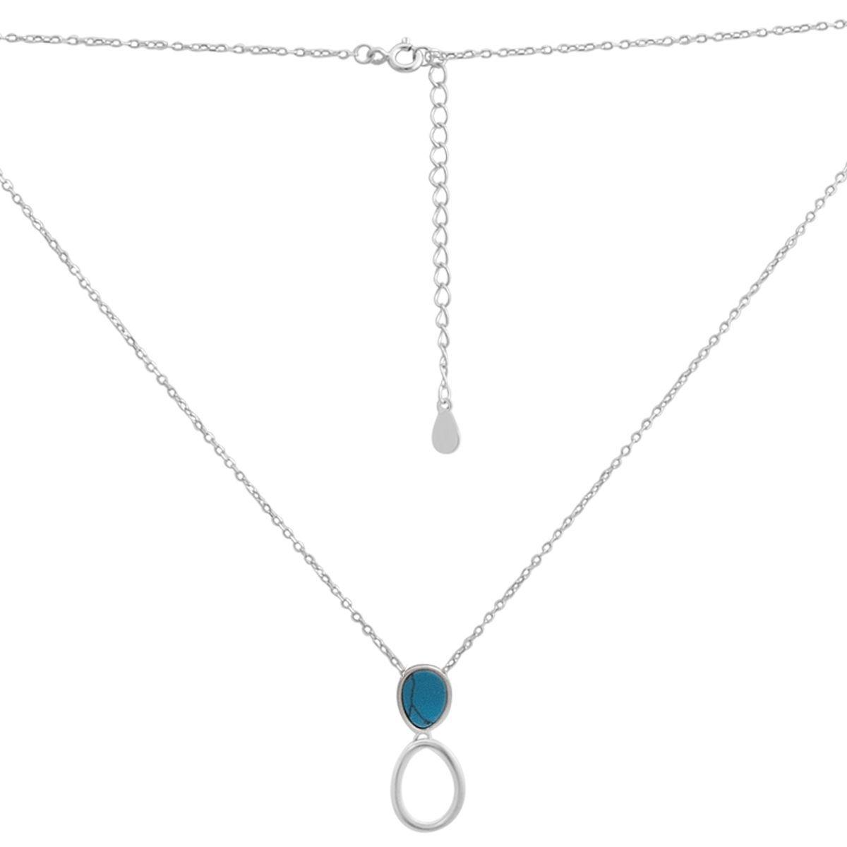 Срібне кольє Proba з бірюзою, вага виробу 2,78 г (60002290) 450500 розмір, фото 1
