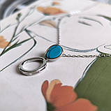 Срібне кольє Proba з бірюзою, вага виробу 2,78 г (60002290) 450500 розмір, фото 6