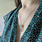 Срібне кольє Proba з бірюзою, вага виробу 2,78 г (60002290) 450500 розмір, фото 8