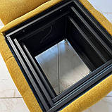 Пуф трансформер 5в1 із п'яти стільців із рогожки люкс кольору куркуми на чорному металевому каркасі, фото 7