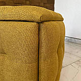 Пуф трансформер 5в1 із п'яти стільців із рогожки люкс кольору куркуми на чорному металевому каркасі, фото 5