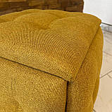 Пуф трансформер 5в1 із п'яти стільців із рогожки люкс кольору куркуми на чорному металевому каркасі, фото 10