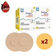 Сенсор FreeStyle Libre 3 (Фристайл Лібре 3) 2 уп. і 2 тейпи в комплекті