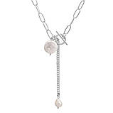 Срібне кольє Proba з натуральними перлами барочним, вага виробу 7,31 г (2186779) 450 розмір, фото 2