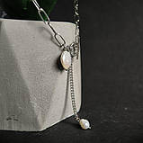 Срібне кольє Proba з натуральними перлами барочним, вага виробу 7,31 г (2186779) 450 розмір, фото 4