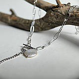 Срібне кольє Proba з натуральними перлами барочним, вага виробу 7,31 г (2186779) 450 розмір, фото 5