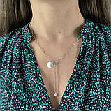 Срібне кольє Proba з натуральними перлами барочним, вага виробу 7,31 г (2186779) 450 розмір, фото 7