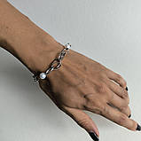 Срібний браслет Proba з натуральними перлами, вага виробу 7,97 г (2187066) 1820 розмір, фото 7