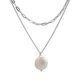 Срібне кольє Proba з натуральними перлами барочним, вага виробу 6,88 г (2187134) 500 розмір, фото 2