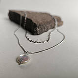 Срібне кольє Proba з натуральними перлами барочним, вага виробу 6,88 г (2187134) 500 розмір, фото 3