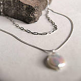 Срібне кольє Proba з натуральними перлами барочним, вага виробу 6,88 г (2187134) 500 розмір, фото 4