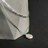 Срібне кольє Proba з натуральними перлами барочним, вага виробу 6,88 г (2187134) 500 розмір, фото 7