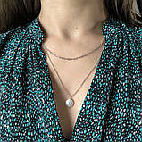 Срібне кольє Proba з натуральними перлами барочним, вага виробу 6,88 г (2187134) 500 розмір, фото 8