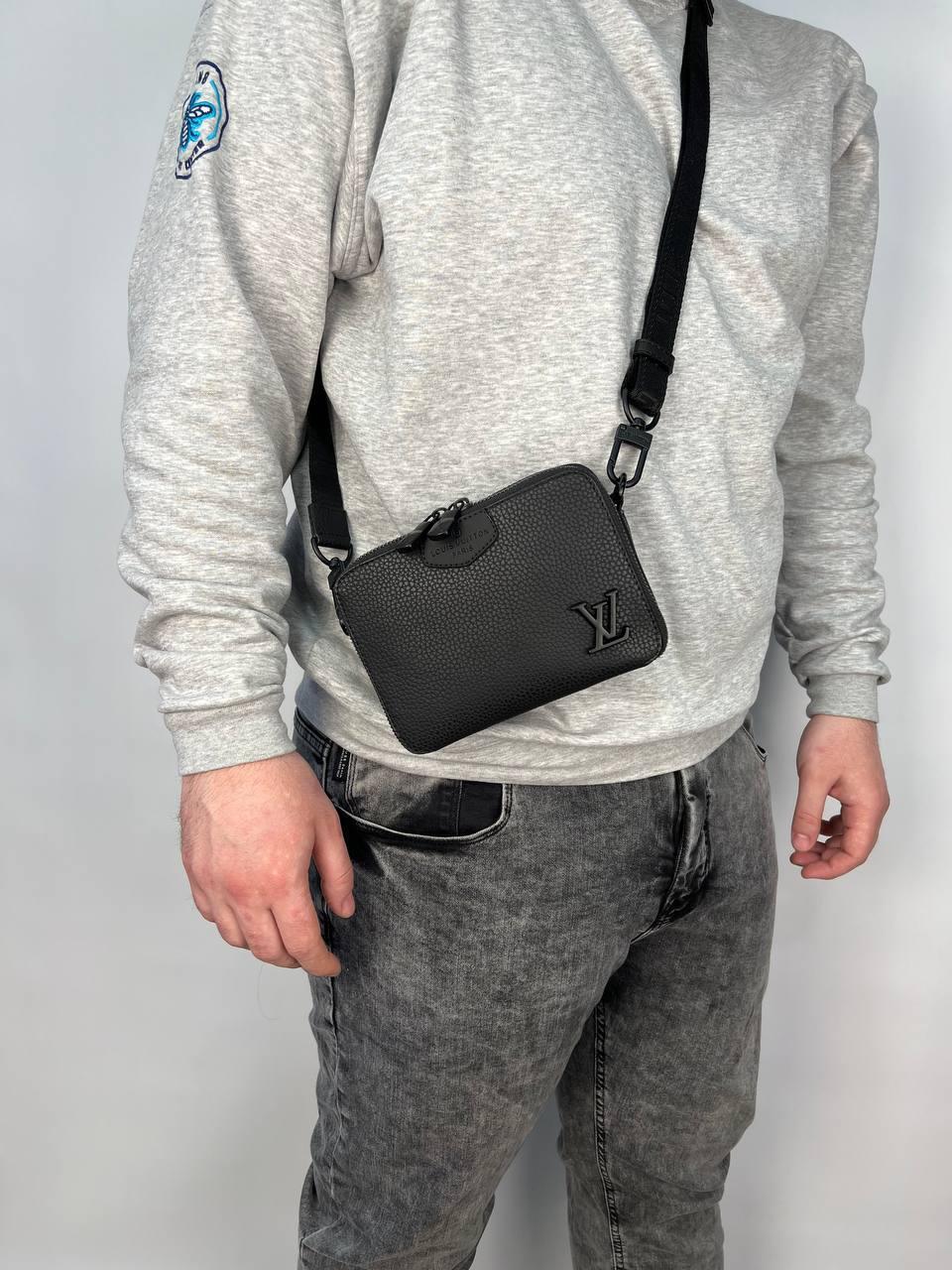 Чоловіча шкіряна сумка через плече Луї Вітон стильна Louis Vuitton, гарні чоловічі сумки зручні, фото 1