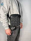 Чоловіча сумка Lacoste лакосту нейлон через плече ділова сумка чорна на щодень Мінісумка планшет, фото 8