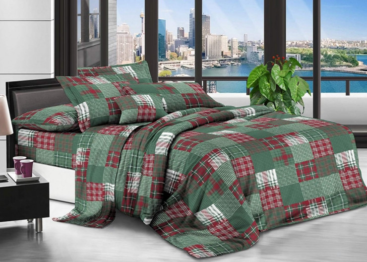 Постільна білизна комплект євро тканина бязь розмір 200х215см квіточки і метелики, фото 1