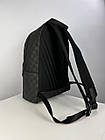 Молодіжний шкіряний рюкзак Louis Vuitton чоловічий для ноутбука практичний чорний луї вітон в шахматку, фото 4