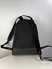 Молодіжний шкіряний рюкзак Louis Vuitton чоловічий для ноутбука практичний чорний луї вітон в шахматку, фото 5